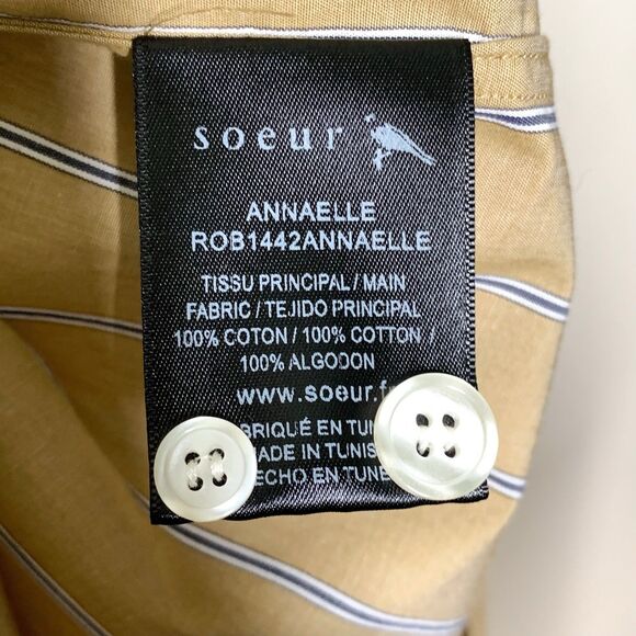 Soeur Annaelle Poplin Shirt Dress 36 US Small 100% Cotton Long Sleeve Tunic - Picture 8 of 10